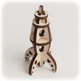 CuteWood Dřevěné 3D puzzle Raketa