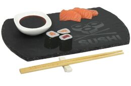 EXCELLENT Sushi set porcelán/břidlice/bambus sada 4ks KO-210000220