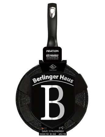 BERLINGERHAUS Pánev na palačinky s mramorovým povrchem 28 cm Black Silver Collection BH-7137