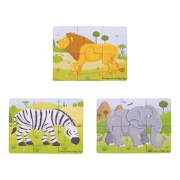 Bigjigs Toys Puzzle 3v1 safari zvířátka