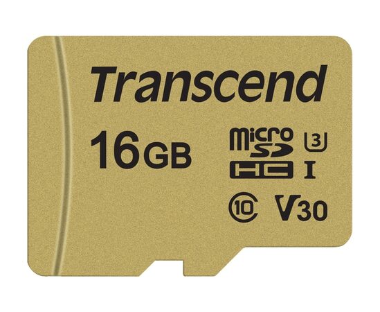 Transcend 16GB microSDHC 500S UHS-I U3 V30 (Class 10) MLC paměťová karta (s adap