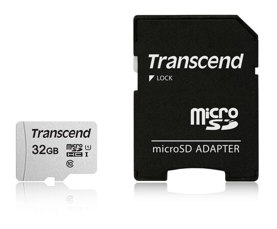 Transcend 32GB microSDHC 300S UHS-I U1 (Class 10) paměťová karta (s adaptérem)