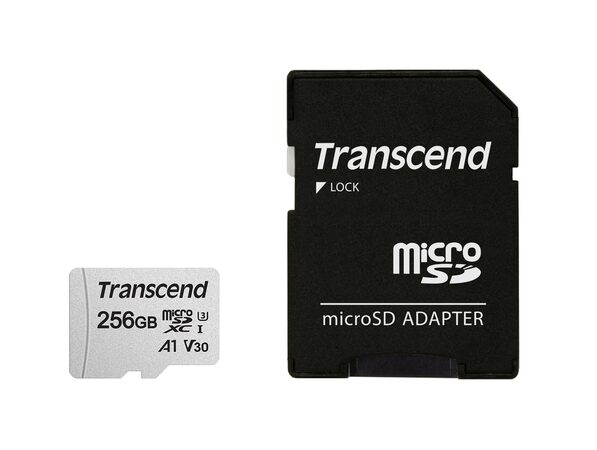 Transcend 256GB microSDXC 300S UHS-I U3 V30 A1 (Class 10) paměťová karta (s adap