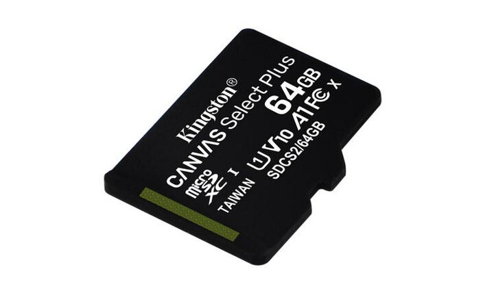 KINGSTON 64GB microSDHC CANVAS Plus Memory Card 100MB read - UHS-I class 10 Gen