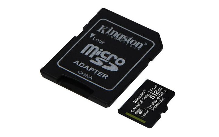 KINGSTON 512GB microSDHC CANVAS Plus Memory Card 100MB/85MBs- UHS-I class 10 Gen