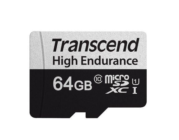 Transcend 64GB microSDXC 350V UHS-I U1 (Class 10) High Endurance paměťová karta,