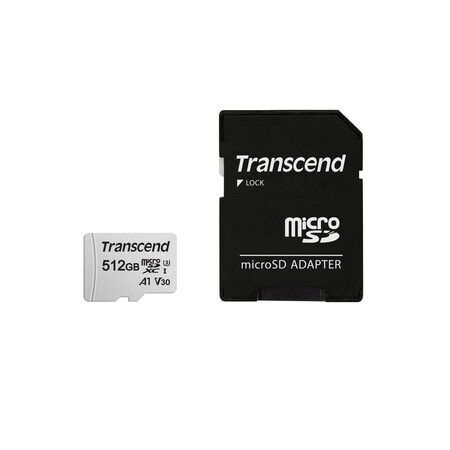 Transcend 512GB microSDXC 300S UHS-I U3 V30 A1 (Class 10) paměťová karta (s adap