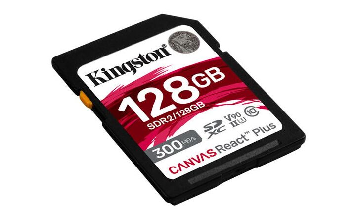 KINGSTON 128GB Canvas React Plus SDHC UHS-II 300R/260W U3 V90 for Full HD/4K/8K