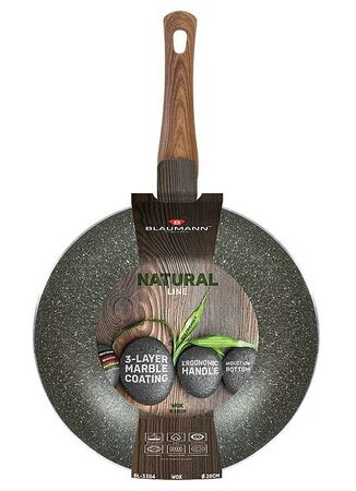 BLAUMANN Pánev WOK s mramorovým povrchem 28 cm Natural Line BL-3384