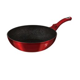 BERLINGERHAUS Pánev WOK s mramorovým povrchem 30 cm Burgundy Metallic Line BH-6166