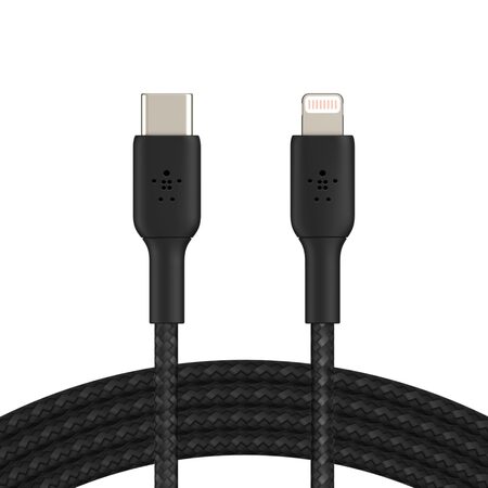 Belkin USB-C kabel s lightning konektorem, 1m, černý - odolný