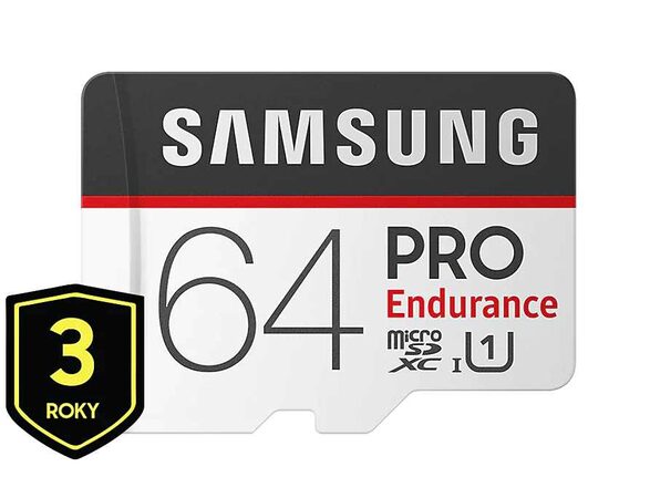 Samsung Micro SDXC karta 64GB PRO Endurance + SD adaptér