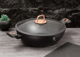 BERLINGERHAUS Pánev WOK s poklicí 30 cm Black Rose Collection BH-7112