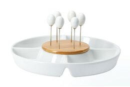EXCELLENT Servírovací talíř na pochutiny a dipy porcelán KO-795880390