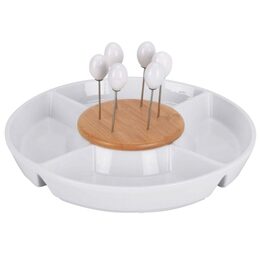 EXCELLENT Servírovací talíř na pochutiny a dipy porcelán KO-795880390