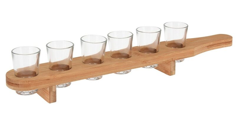 EXCELLENT Panáky na alkohol v dřevěném stojanu sada 7 ks KO-CD1002810