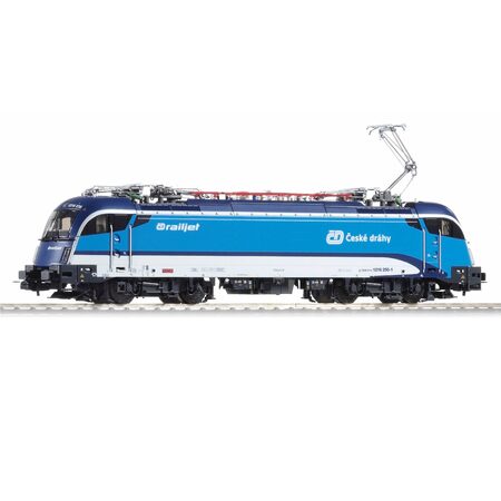 Piko Elektrická lokomotiva vč. dig. dekodéru Rh 1216 Taurus se 4 pantografy ČD VI, digitální - 59845