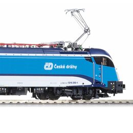 Piko Elektrická lokomotiva vč. dig. dekodéru Rh 1216 Taurus se 4 pantografy ČD VI, digitální - 59845
