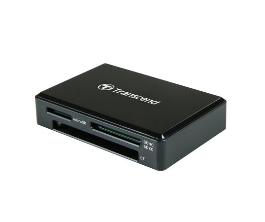 Transcend USB-C čtečka paměťových karet, černá - SDHC/SDXC (UHS-I), microSDHC/mi