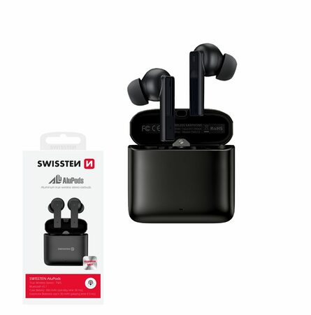 SWISSTEN ALUPODS bluetooth TWS sluchátka černá