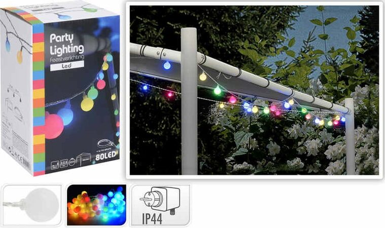 HOMESTYLING Světelný řetěz venkovní LED PARTY barevná 80 LED KO-AX8779200