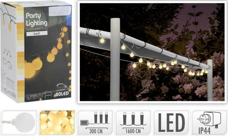 HOMESTYLING Světelný řetěz venkovní LED PARTY teplá bílá 80 LED KO-AX8779250