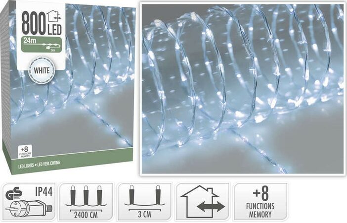 HOMESTYLING Vánoční světelný řetěz studená bílá 800 LED / 24 m KO-AX9621040