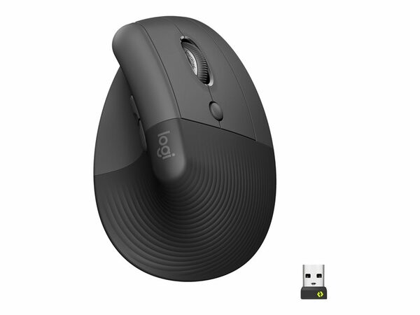 Logitech Lift Vertical Ergonomic Mouse - Grafitová 400-4000dpi, 6 tlačítek, blue