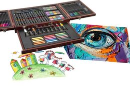 Sada na malování - Art box kreativní sada 103ks v dřevěném kufříku v krabici