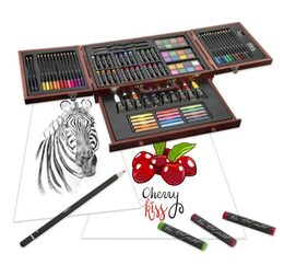 Sada na malování - Art box kreativní sada 103ks v dřevěném kufříku v krabici