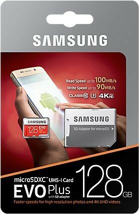 Paměťová karta Samsung Micro SDXC EVO+ 128GB UHS-I U3 (100R/90W) + adapter