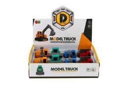 Auto stavební mini kov/plast 6-9cm na zpětné natažení 4 druhy 8ks v boxu