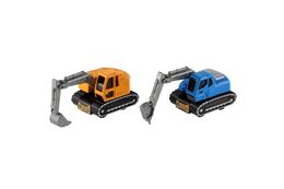 Auto stavební mini kov/plast 6-9cm na zpětné natažení 4 druhy 8ks v boxu