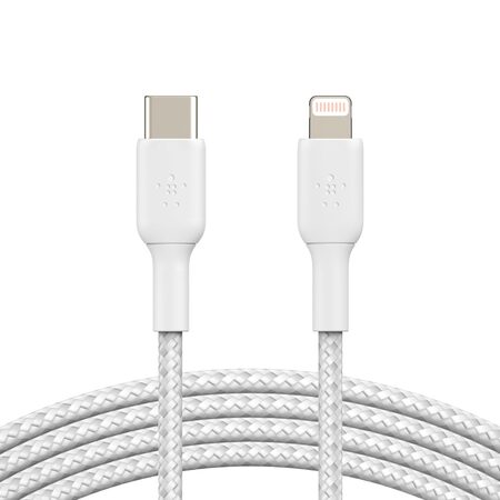 Belkin USB-C kabel s lightning konektorem, 2m, bílý - odolný