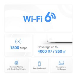 WiFi router TP-Link Mercusys Halo H70X(2-pack) WiFi 6, 3x GLAN, 2,4/ 5GHz AX1800