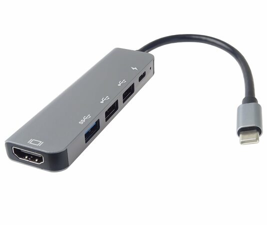 Adaptér USB-C na HDMI + USB3.0 + 2x USB2.0 + PD (power delivery)