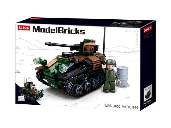 Sluban Model Bricks M38-B0750 Malý tank Wiesel AWC 2v1