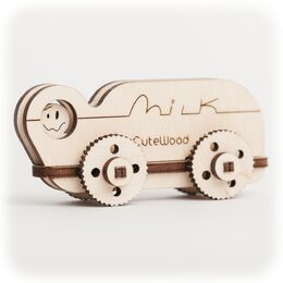 CuteWood Dřevěné 3D puzzle Kamion s mlékem