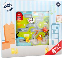 small foot Dřevěné posuvné puzzle Farma - poškozený obal