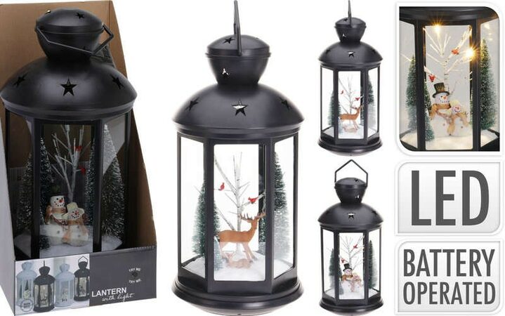 PROGARDEN Lucerna vánoční s LED osvětlením 43 cm SNĚHULÁK KO-ANX000200sneh