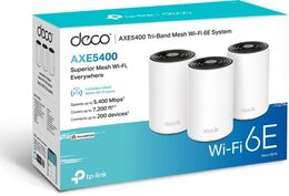 WiFi router TP-Link Deco XE75 Pro(3-pack) AXE5400, WiFi 6E, 1x 2.5GLAN, 2x GLAN / 574Mbps 2,4GHz/ 2402Mbps 5GHz/ 2402 6G