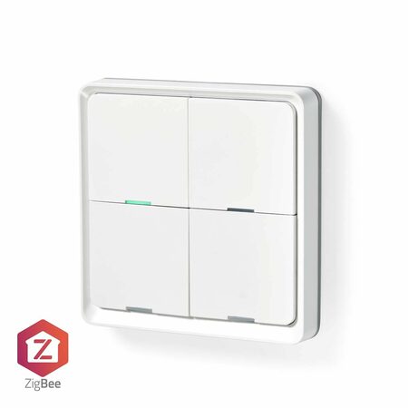 Nedis ZBWS40WT - SmartLife nástěnný vypínač | Zigbee 3.0 | Nástěnný Držák | Andr