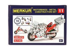 Stavebnice MERKUR 011 Motocykl 10 modelů 230ks v krabici 26x18x5cm