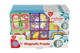 Puzzle magnetické deskové fantazie plast ve fólii 30x20x1cm 12ks v boxu 24m+