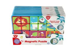 Puzzle magnetické deskové zvířata plast ve fólii 30x20x1cm 12ks v boxu 24m+