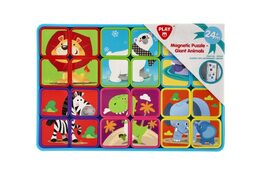 Puzzle magnetické deskové zvířata plast ve fólii 30x20x1cm 12ks v boxu 24m+