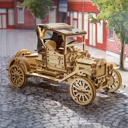 Ugears 3D dřevěné mechanické puzzle Historický automobil UGR-T