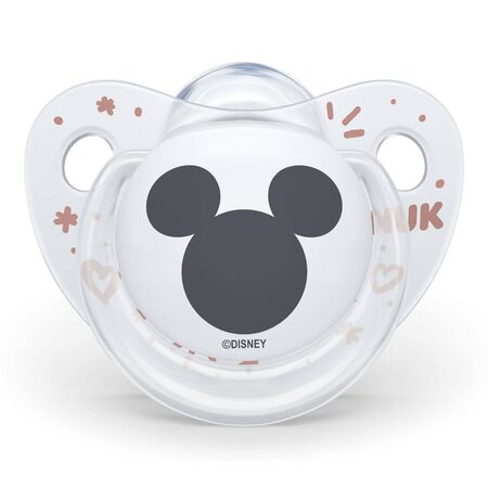 NUK Dudlík silikonový Mickey V2 (6-18m) průhledný