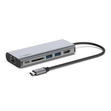 Belkin USB-C 6v1 hub - 4K HDMI, USB-C PD 3.0, 2x USB-A 3.0, RJ45, čtečka SD kare