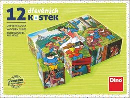 Kostky kubus Sněhurka dřevo 12ks v krabičce 16x12x4cm